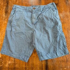 American Eagle Mens Next Level Flex Chino Shorts Size 31 Blue Cotton Blend Used